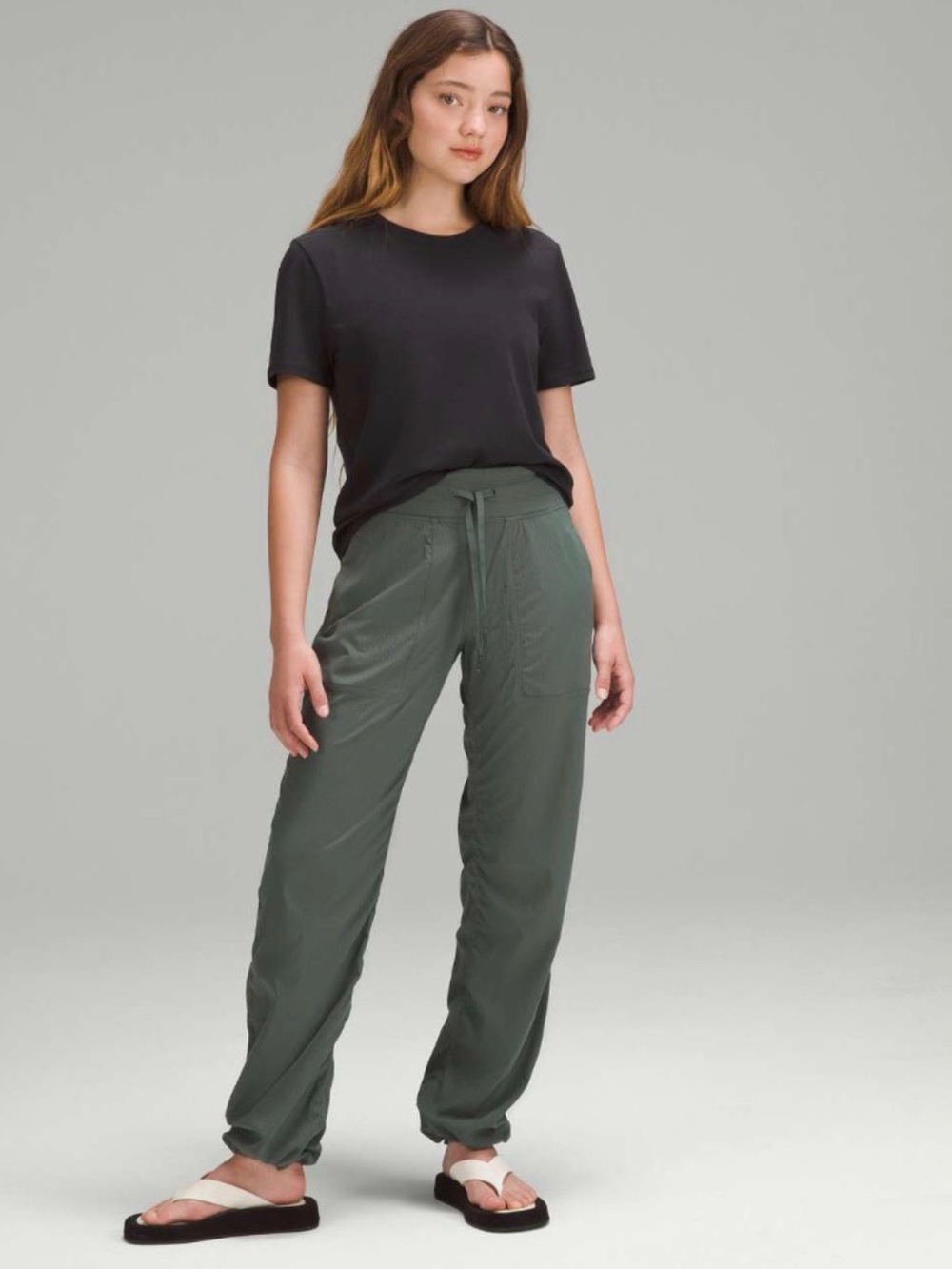 Lululemon Dance Studio Mid-Rise Full Length Pant Dark Forest